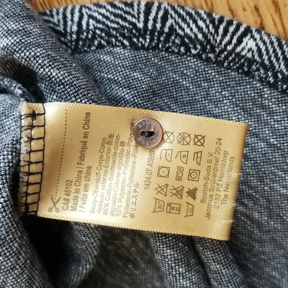 (1)(S) Maison Scotch Patterned Button Up Cozy Casual Long Sleeve T-Shirt - Picture 8 of 10